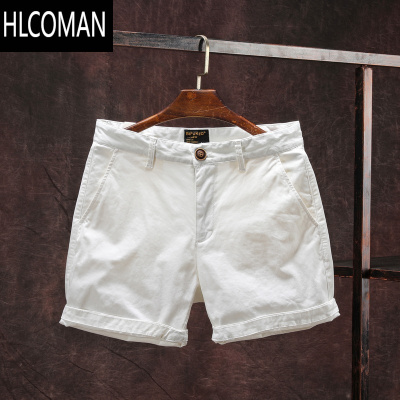 HLCOMAN夏季新款四分裤男士休闲修身直筒工装短裤微弹力三分裤沙滩裤