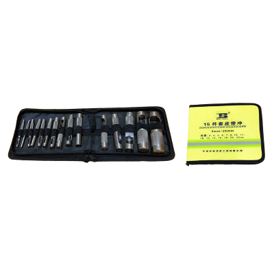 波斯(BOSI) 荧光系列皮带冲 15件 3-25mm 套