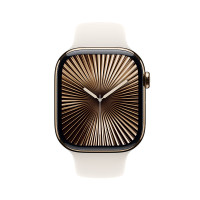 Apple/苹果 Watch Series 10 智能手表GPS+蜂窝款42毫米金色钛金属表壳星光色运动型表带S/M MX0A3CH/B