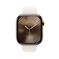 Apple/苹果 Watch Series 10 智能手表GPS+蜂窝款42毫米金色钛金属表壳星光色运动型表带S/M MX0A3CH/B