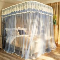 美帮汇加密新款家用导轨蚊帐1.8m床u型轨道2米公主风加厚纹账1.5免安装