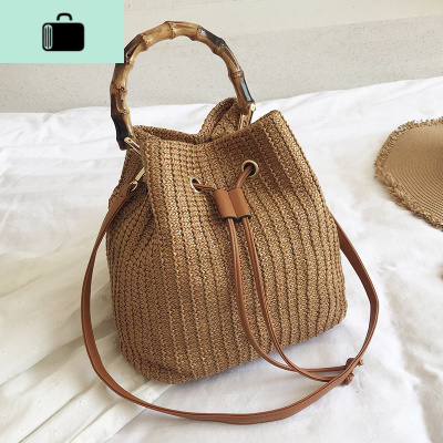 ins百搭手提编包包女包2020流行新款时尚洋气斜挎包单肩水桶包NEW LAKE女士单肩包