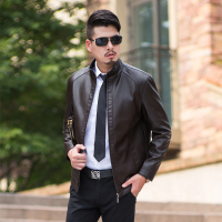 【限时大促】秋冬新款海宁真皮皮衣中年男士立领商务皮夹克大码加棉外套爸爸装