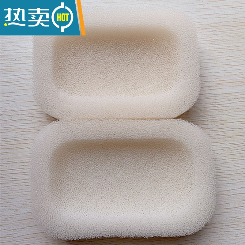 敬平[8个装]吸水海绵皂盒 沥水便携式香皂托 韩国多功能擦玻璃海绵 香皂芯 4个+香皂盒一个