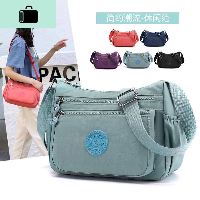 2020新款饺子包防水尼龙布女单肩斜挎包韩版百搭中年妈妈包NEW LAKE女斜挎包