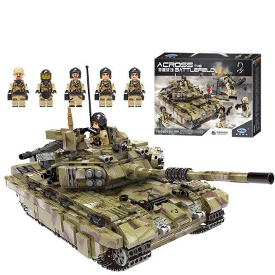 星堡(XINGBAO)军事系列穿越战场坦克车兼容乐高儿童积木拼装模型玩具男孩玩具霸虎坦克06015（1386片）