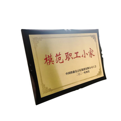 春羽宏博 铜拉丝蝴蝶边木托奖牌35*50cm J8005/个