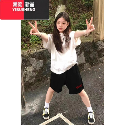 YIBUSHENG运动休闲短裤女季2024新款季小个子百搭高腰阔腿五分裤子