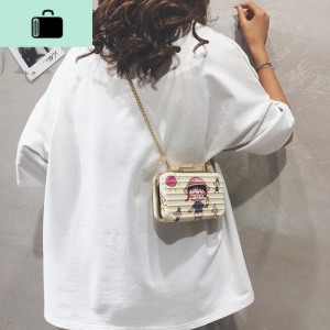卡通小包包女包新款2020个性可爱盒子包休闲百搭单肩斜跨小方包潮NEW LAKE女斜挎包