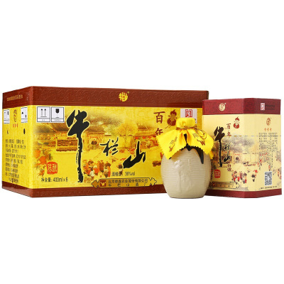 牛栏山 36度 牛栏山百年陈酿三牛浓香型白酒400ml 整箱装