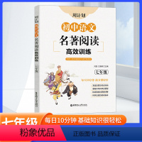 语文 [正版]周计划初中语文名著阅读高效训练七年级 初一文学名著西游记海底两万里朝花夕拾骆驼祥子鲁迅吴承恩名著题专项训练