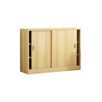 域赢木质矮柜移门阳台柜办公储物柜玄关柜地柜文件柜推拉门柜子储物柜员工柜收纳置物柜三层 800*500*1000mm