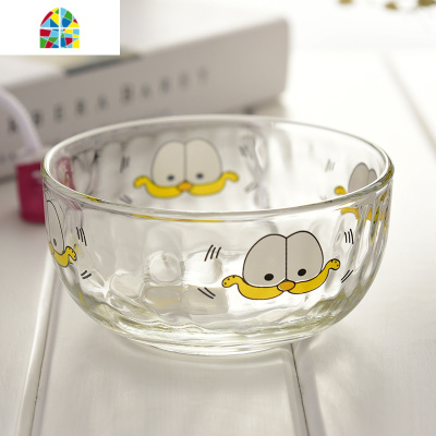 2只装卡通钢化微波玻璃碗米饭碗面碗水果沙拉碗儿童宝宝家用碗 FENGHOU