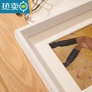 敬平实木大相框挂墙A3营业执照4K素描装裱画框外框拼图框定制任意尺寸 白色 A4[21*29.7厘米]挂墙+摆桌