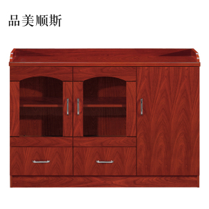 品美顺斯胡桃色餐边柜简约茶水柜三门1200*400*860