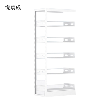 悦宸威图书馆书架阅览室货架资料档案架钢制书架单面五层副架