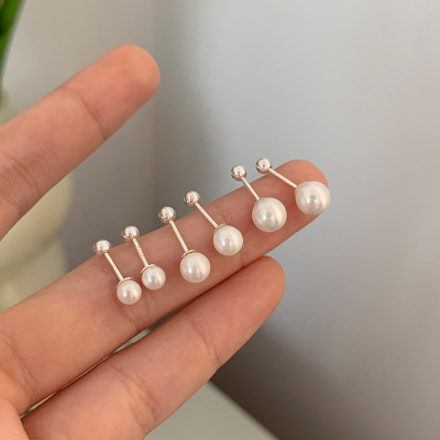 S999纯银珍珠耳钉女养耳洞简约日常耳环通勤搭配耳饰优雅气质送女朋友老婆情人节七夕生日礼物