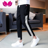 七斓九分裤子男士潮流ins宽松直筒百搭2022新款夏季薄款运动休闲9分裤