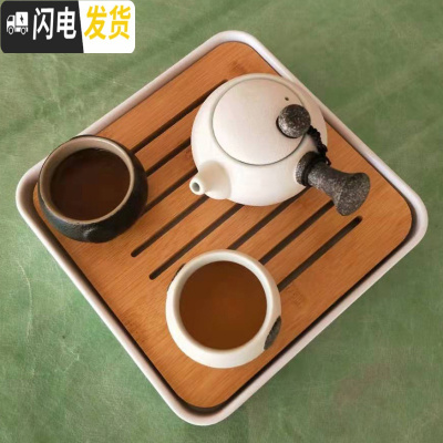 三维工匠小茶具套装家用简约现代阳台庭院功夫茶具日式酒店客房干泡小茶台 雪花侧把壶(黑白)杯+茶盘白