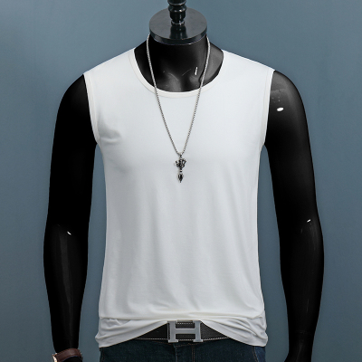 SUNTEK坎肩背心男士色莫代尔修身夏季外穿运动无袖健身打底冰丝汗衫潮马甲/背心