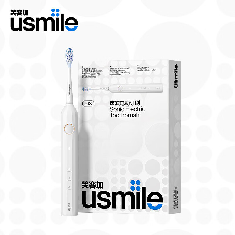 Usmile笑容加 电动牙刷Y1S 声波震动充电式软毛牙刷 Y1S蜜粉