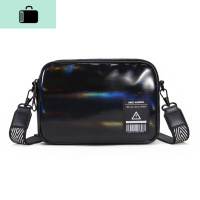 街头潮流男士挎包休闲 斜挎包单肩包女夏款潮牌男生潮小挎包斜跨NEW LAKE 镭射黑男士斜挎包