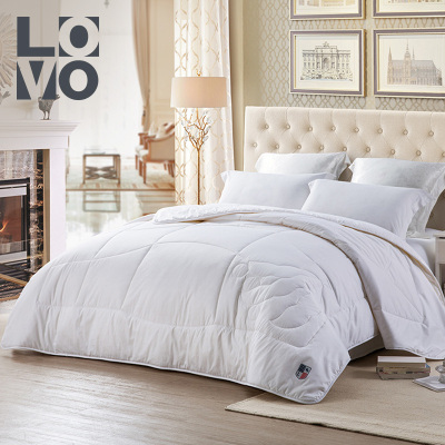 LOVO乐蜗家纺床上用品被子被芯高支高密单双人全棉贡缎大豆纤维春秋被