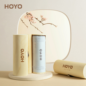 HOYO臻品长绒棉毛巾橡木礼盒单条装33*72cm浅灰色