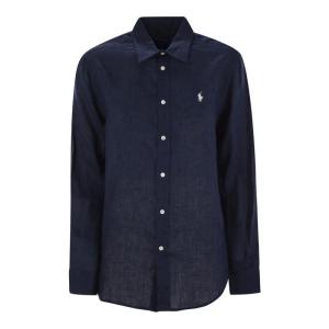 Polo Ralph Lauren女式长袖前襟纽扣衬衫透气舒适轻盈简约通勤装 BLUE XL