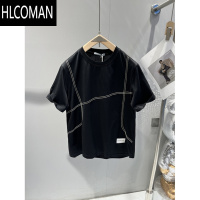 HLCOMAN什么叫福利!站西好货潮流时尚简约百搭宽松男士半袖短袖T恤5929