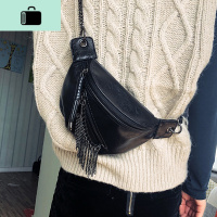 女包包时尚斜挎包2020新款小包百搭流苏包百搭小腰包韩版胸包女包NEW LAKE 黑色女斜挎包