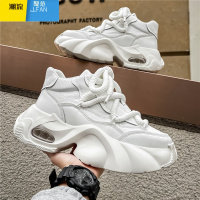 聚范男鞋夏季透气潮牌高级感百搭休闲跑步运动厚底内增高小白老爹潮鞋