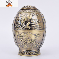 牙签盒复古中式个性创意牙签筒金属福字手压自动弹出家用茶室摆件 敬平 青古—鱼牙签筒