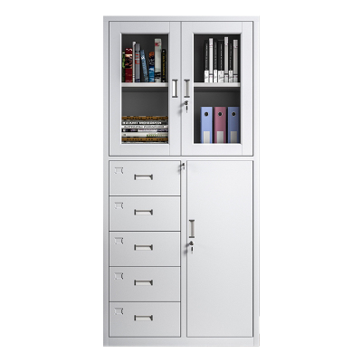 阿拉贡收纳柜财务档案柜资料柜加厚文件柜办公室带锁铁皮柜偏五斗器械