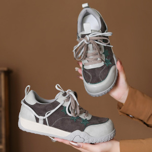 真皮秋冬新款板鞋脏脏鞋女百搭轻便软底休闲韩版运动鞋星星