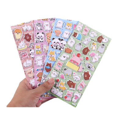 儿童3D立体熊猫泡泡贴泡棉贴幼儿卡通贴纸学生奖励DIY装饰粘贴画男女孩宝宝贴纸画17号