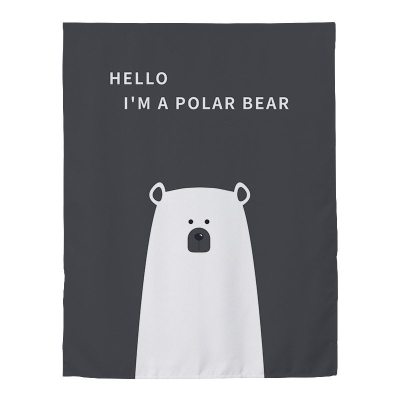 家柏饰(CORATED)窗帘免打孔安装遮光宿舍学生卧室简易出租房用出租屋魔术贴小窗帘 北极熊 宽1.0X高1.8一片