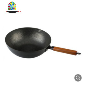 章丘老式手工锻打纯锅炒锅无烟锅不粘炒锅平底锅 电磁炉灶通用 FENGHOU 32cm单锅+可立视精盖