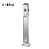 豪利鑫威不锈钢垃圾桶烟蒂柱灭烟桶带烟灰缸室外电梯口立式屋顶式不锈钢烟灰柱