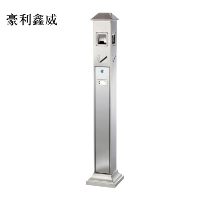 豪利鑫威不锈钢垃圾桶烟蒂柱灭烟桶带烟灰缸室外电梯口立式屋顶式不锈钢烟灰柱