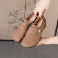 25秋季新款复古平底勃肯鞋百搭舒适魔术贴45尺码码软底真皮休闲鞋