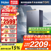 海尔(Haier)燃气热水器天然气家用无极变频水伺服恒温增压瀑布洗下置密闭稳燃舱WiFi智能KL7 16升[多点供水]