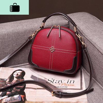 质感包包女2020新款ins百搭小圆包时尚大气女包手提包单肩斜挎包NEW LAKE 红色女斜挎包