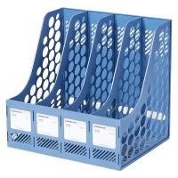 齐心 B2174 超省钱资料架 四格 浅蓝