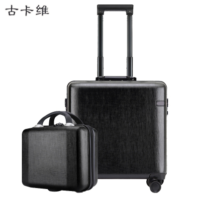 古卡维 子母登机箱 黑色18寸拉链款2001TA