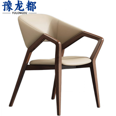 豫龙都 实木餐椅 扶手 把