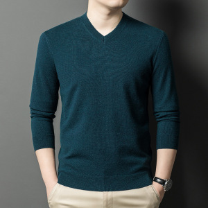 羊毛衫男士V领毛衣秋冬季新款鸡心领加厚保暖可机洗羊毛衫男