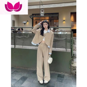 七斓假西装套装女2023新款高级感时尚百搭小个子阔腿裤套