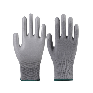 SICURO浸胶涂层手套灰色小码PU手套劳保手套ZAHP-S003H#8B(包)