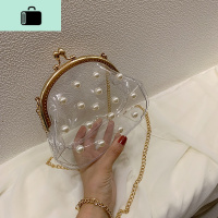小清新包包女包2020夏天新款透明果冻包ins百搭珍珠贝壳包斜挎包NEW LAKE 图片色女斜挎包